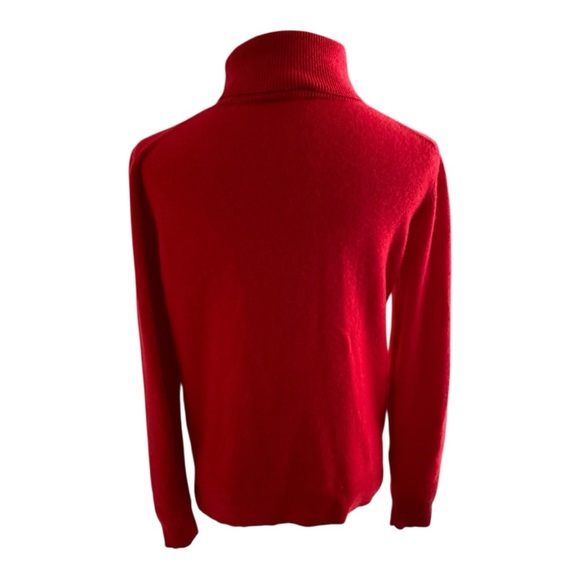 Ann Taylor Red Turtleneck Sweater 100% Cashmere Size M Soft Cozy Work Casual - Picture 2 of 5